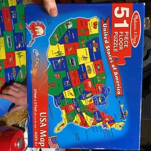 Melissa and Doug USA Map Floor Puzzle Large Pieces Educational 51 Pieces